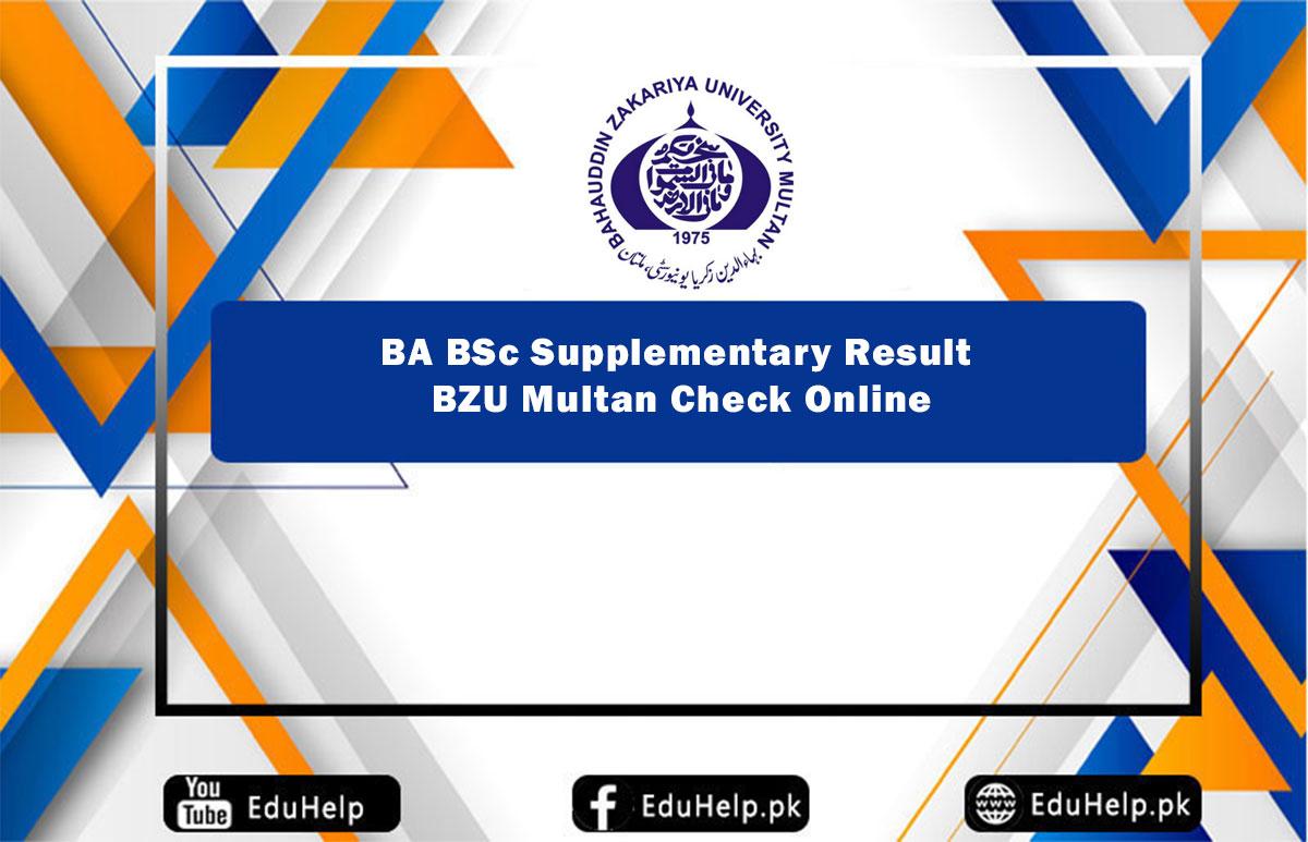 BA BSc Supplementary Result BZU Multan Check Online