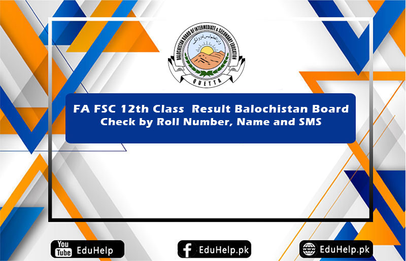 BBiseqta Balochistan Board Result FA FSC 12th Class