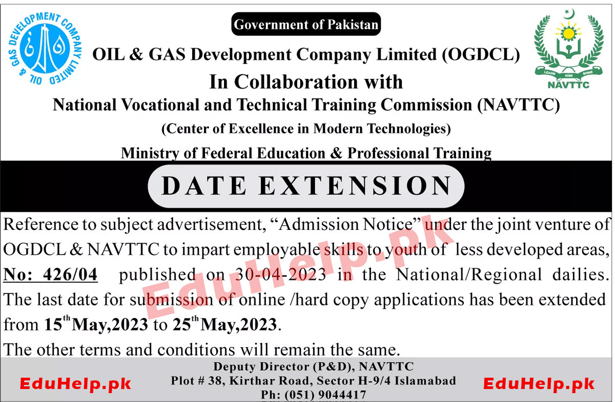 OGDCL NAVTTC Free Courses Online Apply