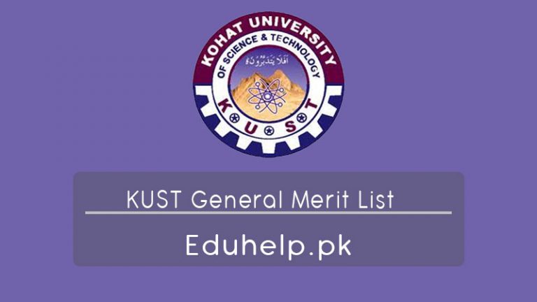 KUST General Merit List Selected Candidates Kohat University