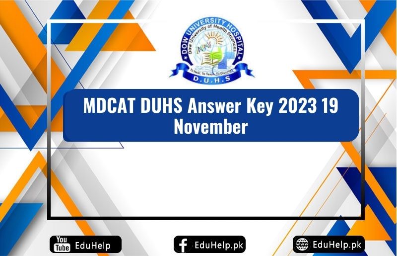 MDCAT DUHS Answer Key 2023 19 November