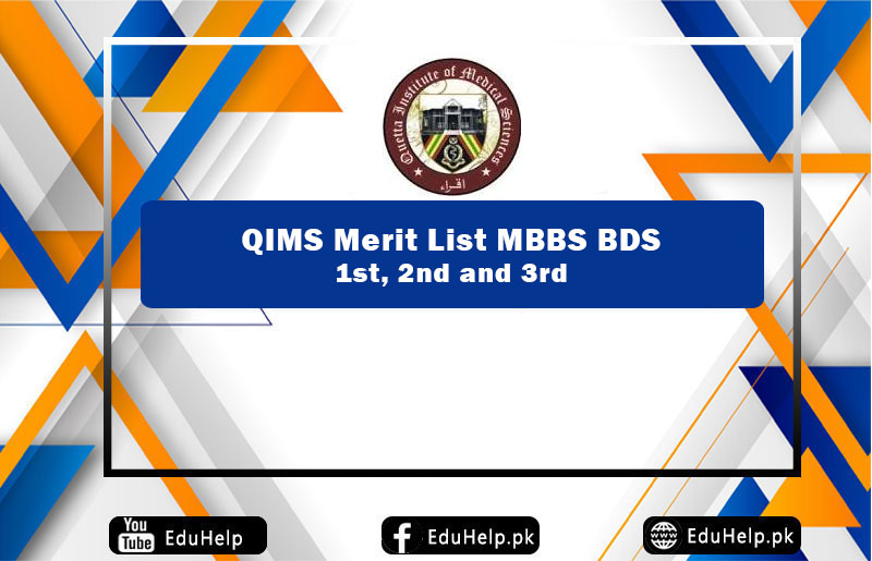 QIMS Merit List MBBS BDS 1st, 2nd and 3rd